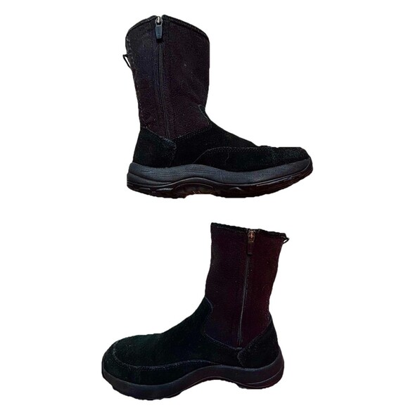 L.L. Bean Shoes - Women's Black Suede Winter Boots  Sz 7 Fleece Lined Zip Primaloft L.L. Bean